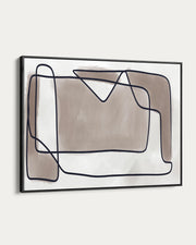 Abstract art piece with geometric shapes on a white background