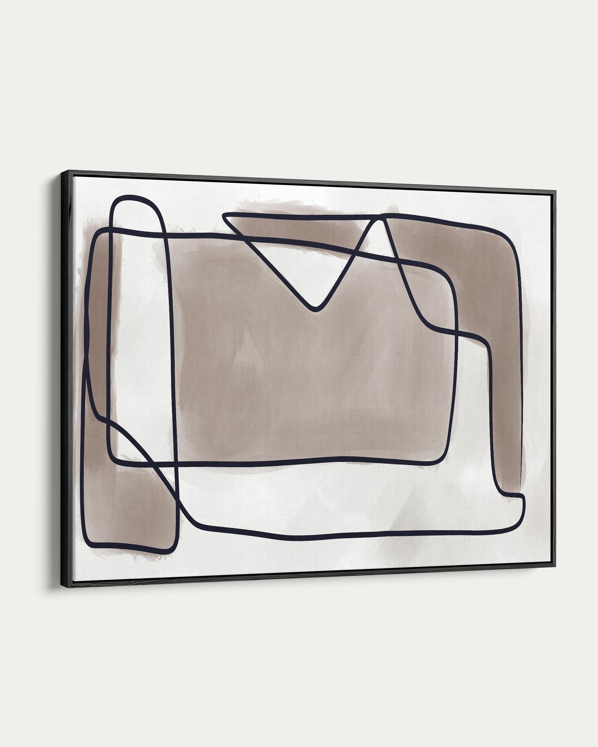 Abstract art piece with geometric shapes on a white background
