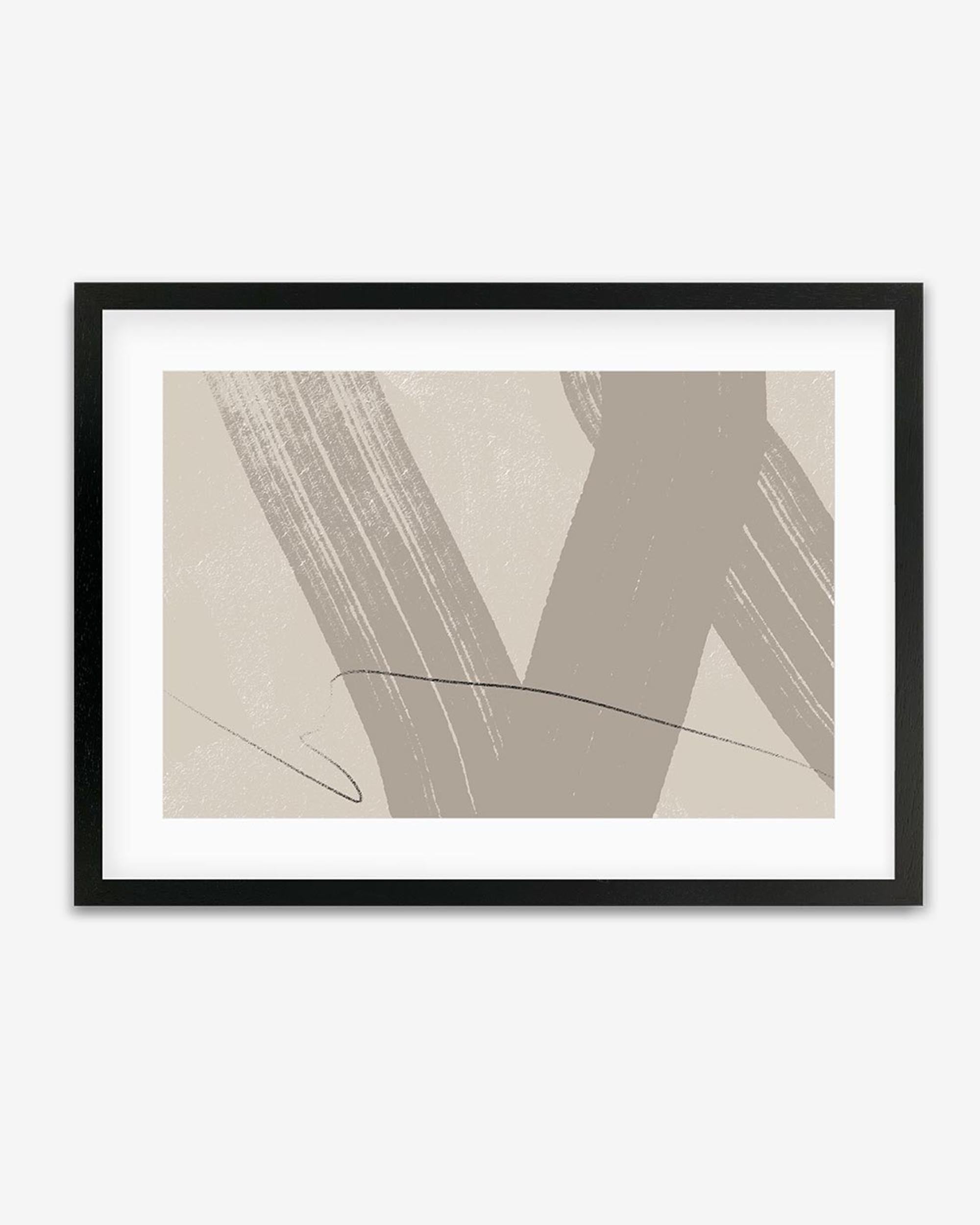 Neutral Brush Marks Framed Print