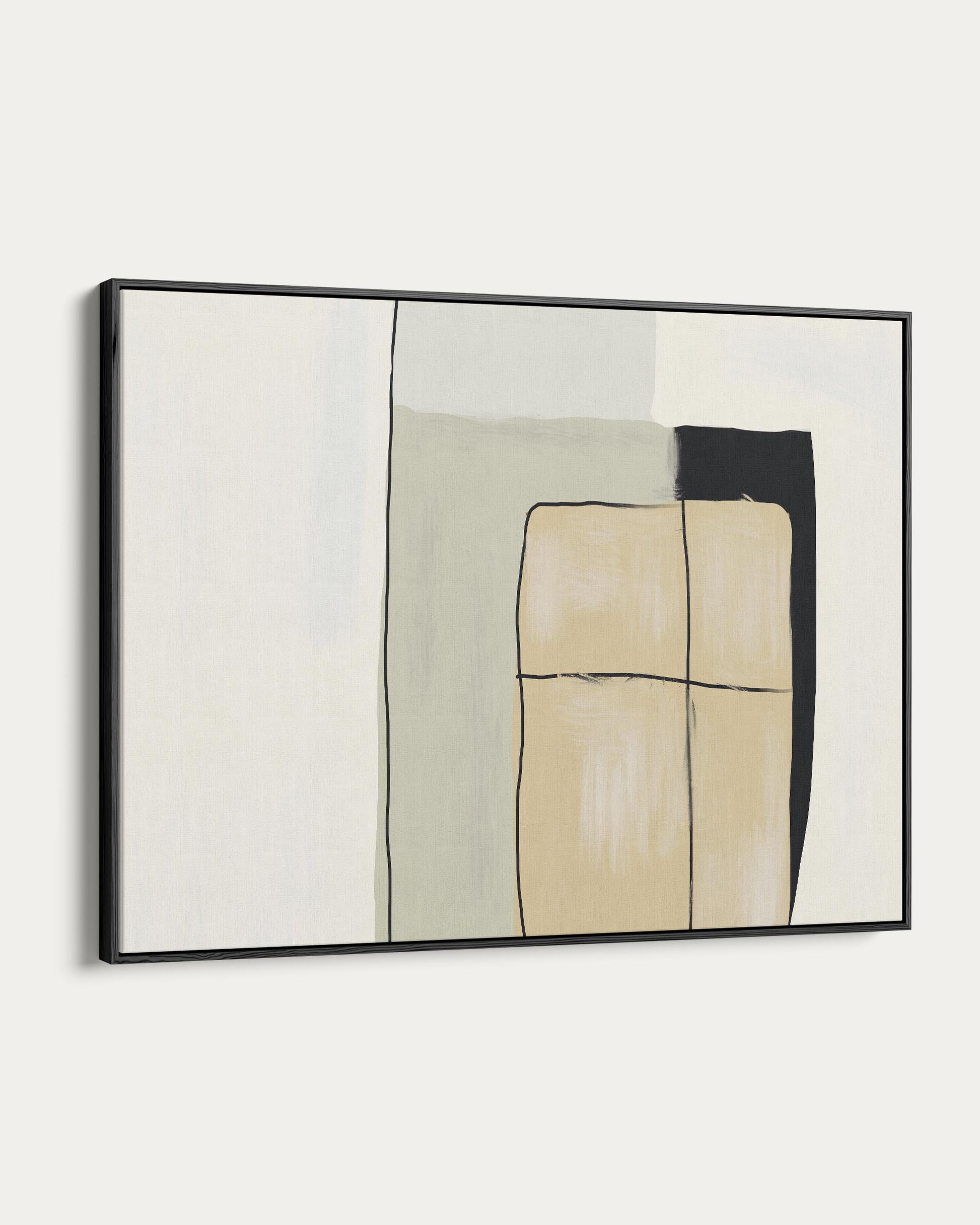 Abstract art piece with geometric shapes on a white background