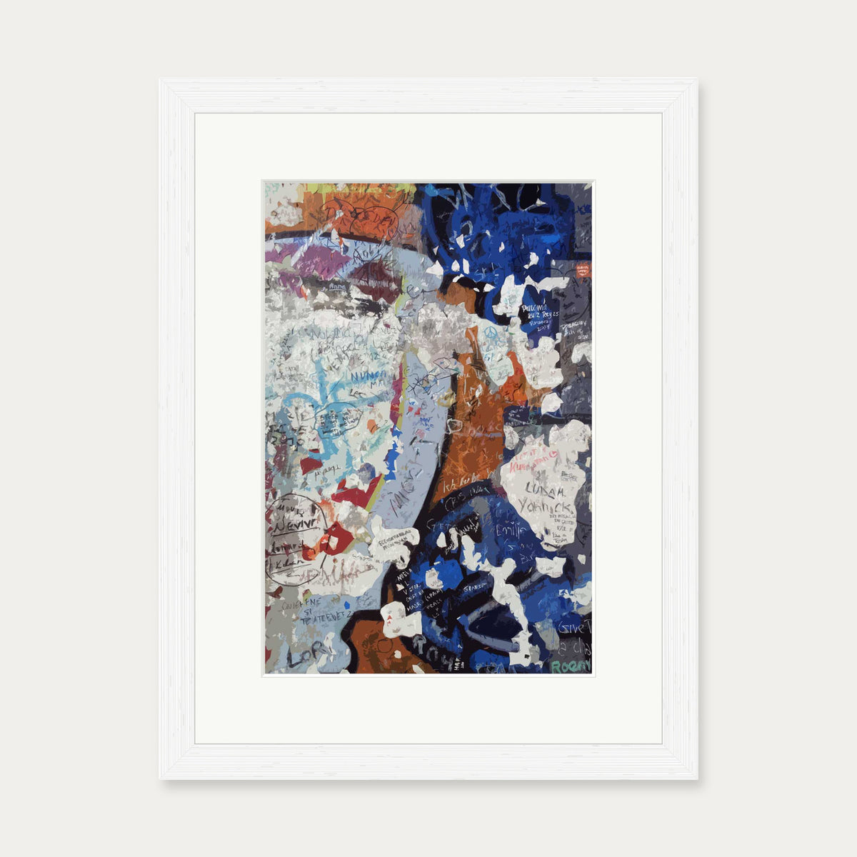 Berlin Wall 2 Art Print — 30 x 40 cm — White Frame