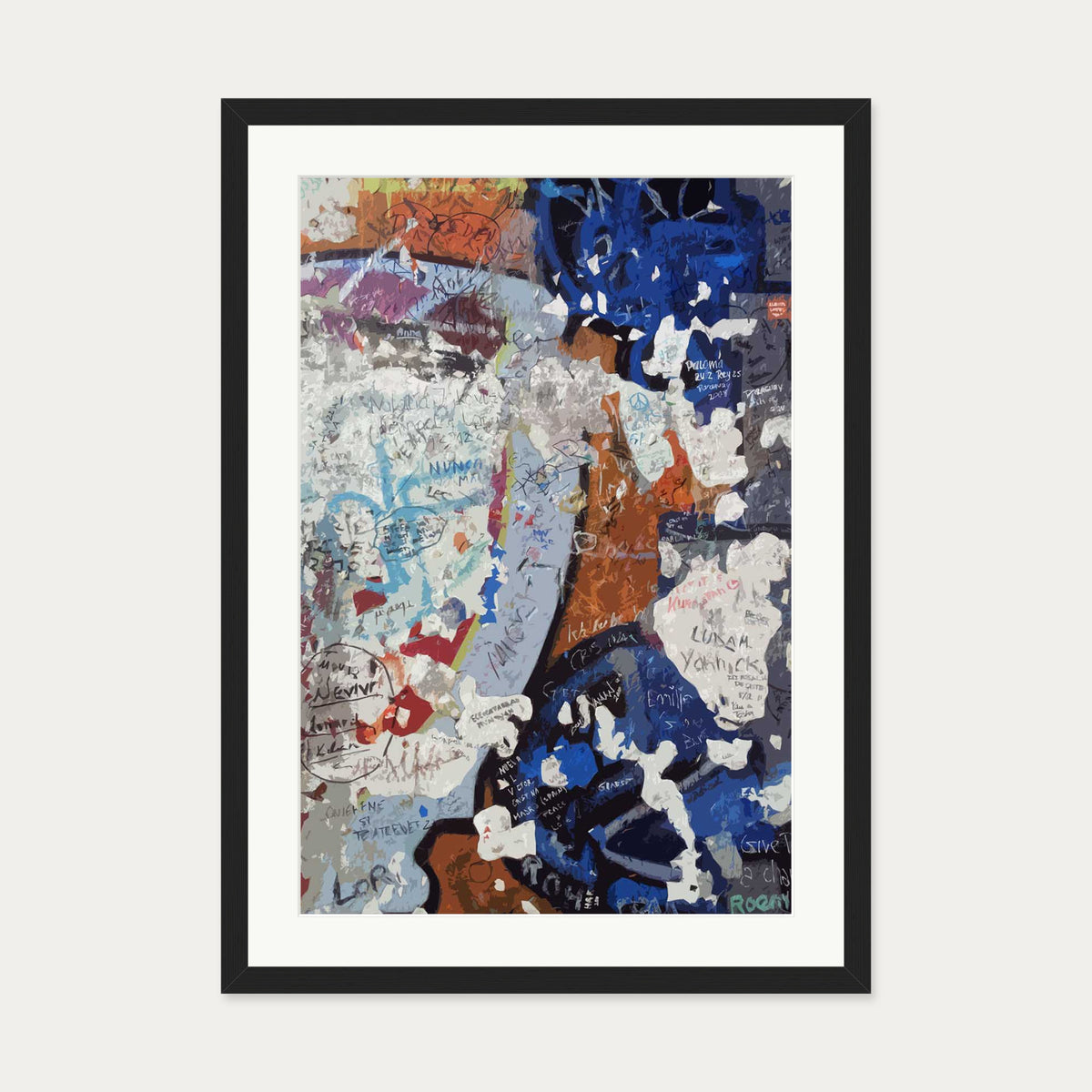 Berlin Wall 2 Art Print — 50 x 70 cm — Black Frame