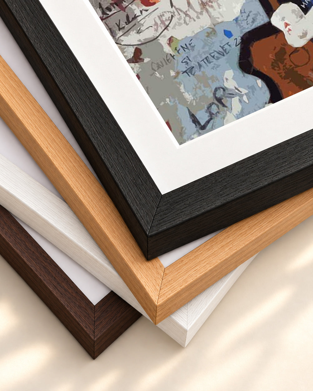 Berlin Wall 2 Art Print — framed print corner with 5 cm mount and bevel