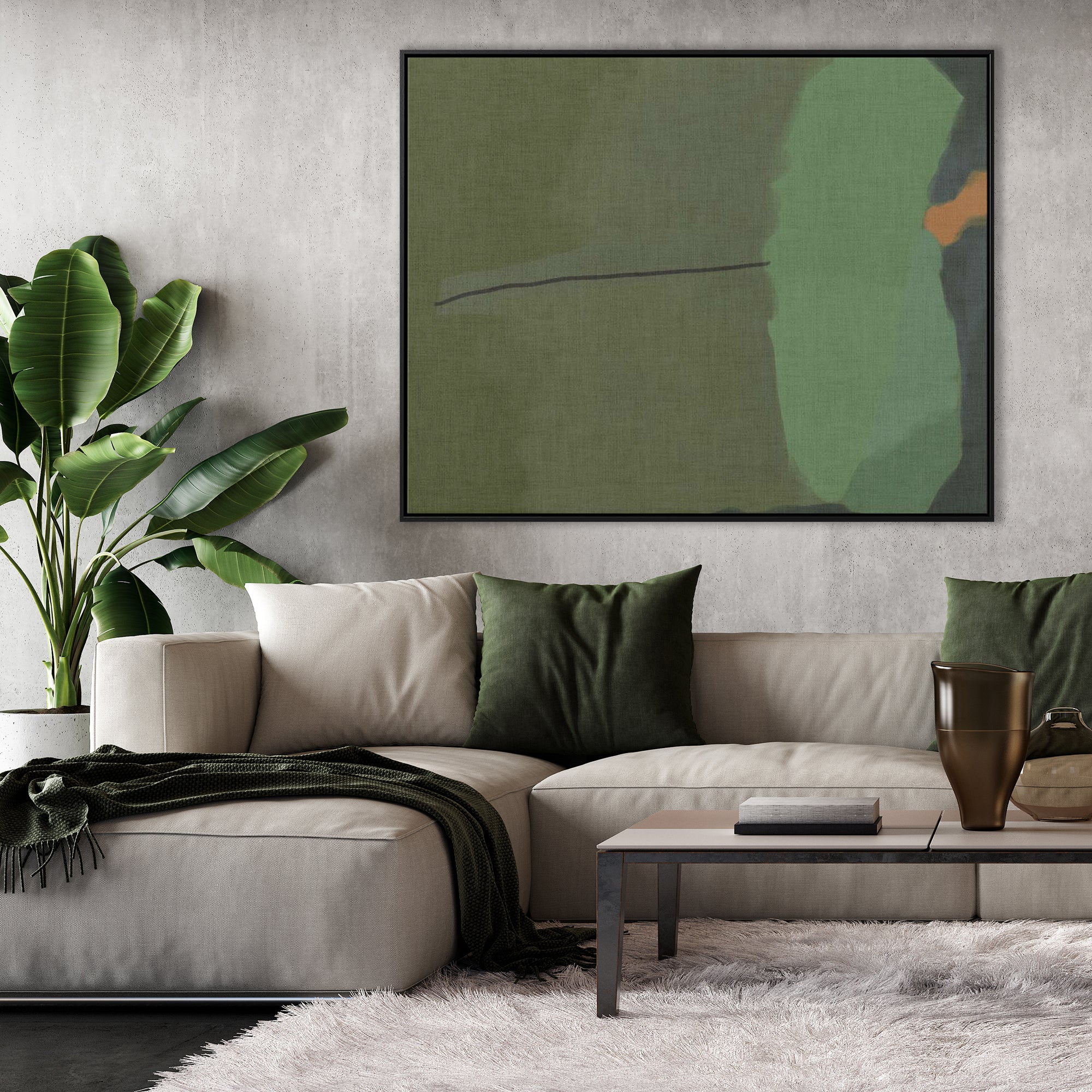 extra large canvas wall art green in living room