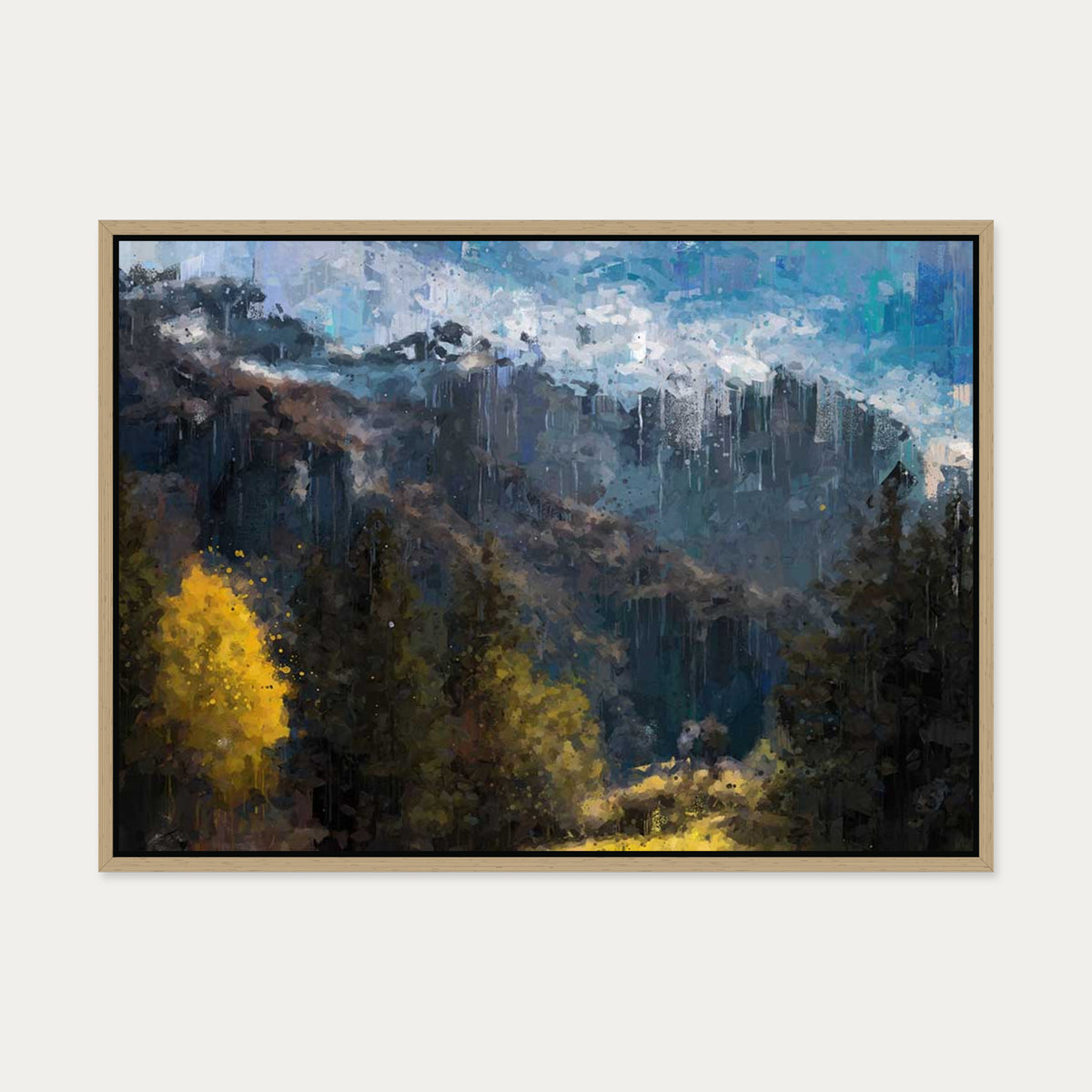 Beyond The Valley Canvas Art — 50 x 70 cm — Oak Frame