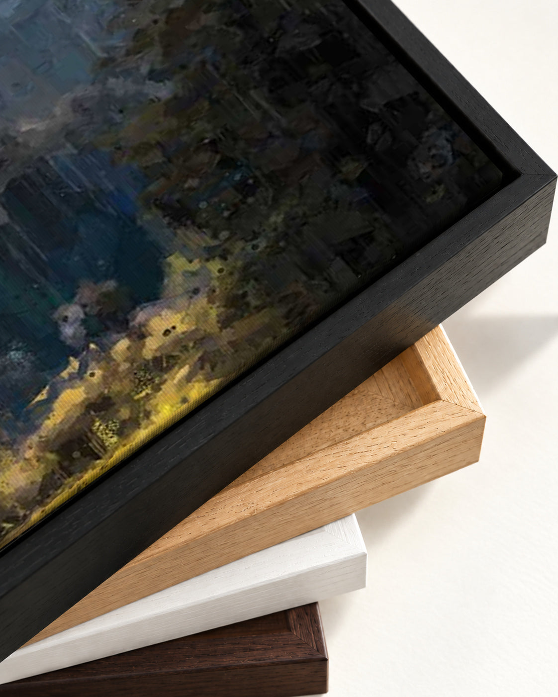 Beyond The Valley Canvas Art — framed canvas corner and wrapped canvas detail