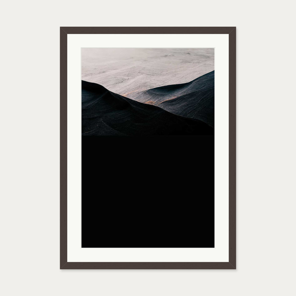 Beyond The Valley Art Print — 50 x 70 cm — Brown Frame