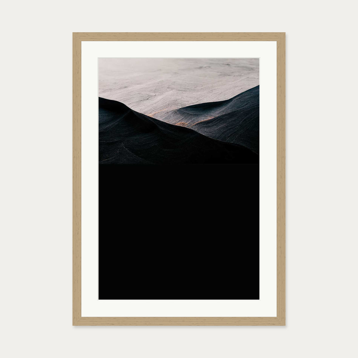 Beyond The Valley Art Print — 50 x 70 cm — Oak Frame