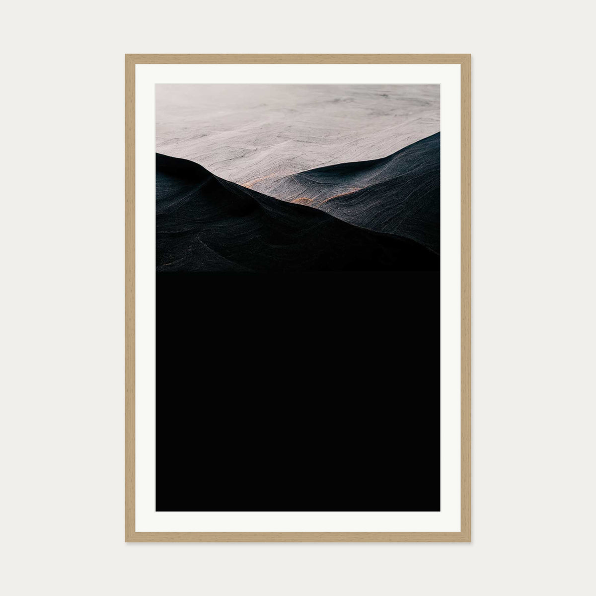 Beyond The Valley Art Print — 70 x 100 cm — Oak Frame
