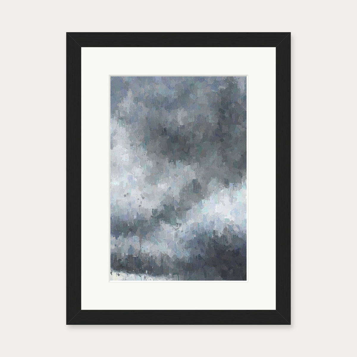 Birds On Grey Skies Art Print — 30 x 40 cm — Black Frame