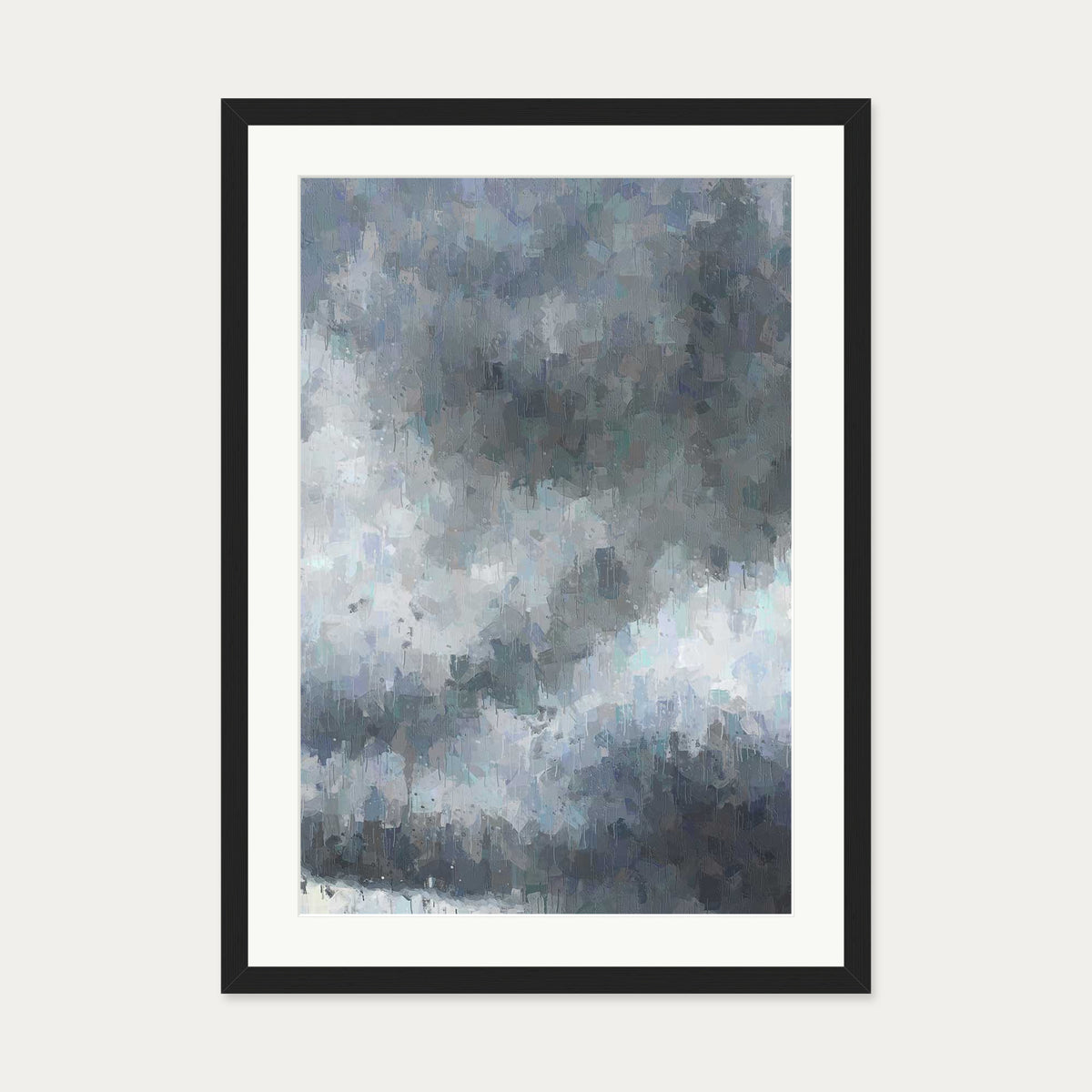 Birds On Grey Skies Art Print — 50 x 70 cm — Black Frame