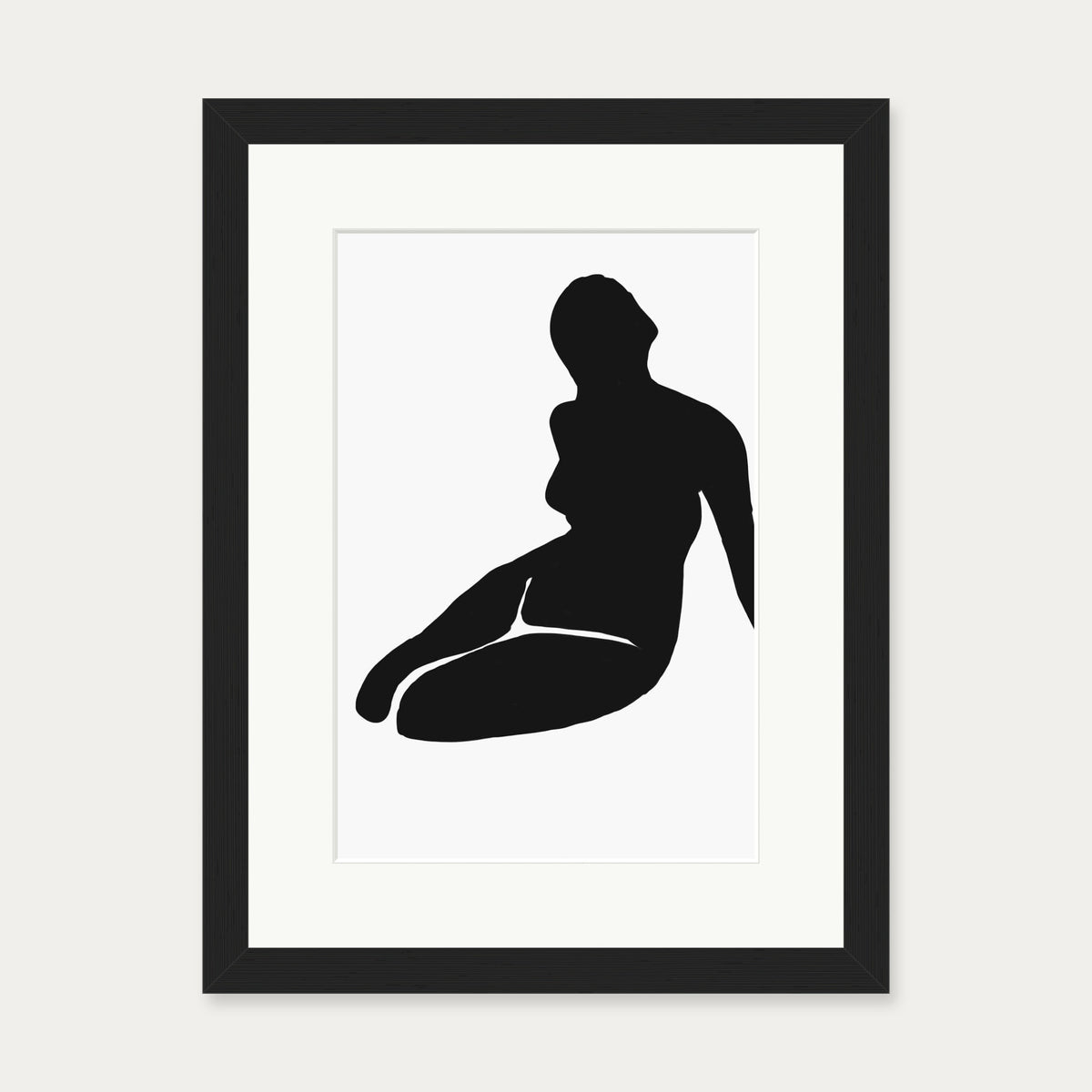 Black And White Figure Art Print — 30 x 40 cm — Black Frame