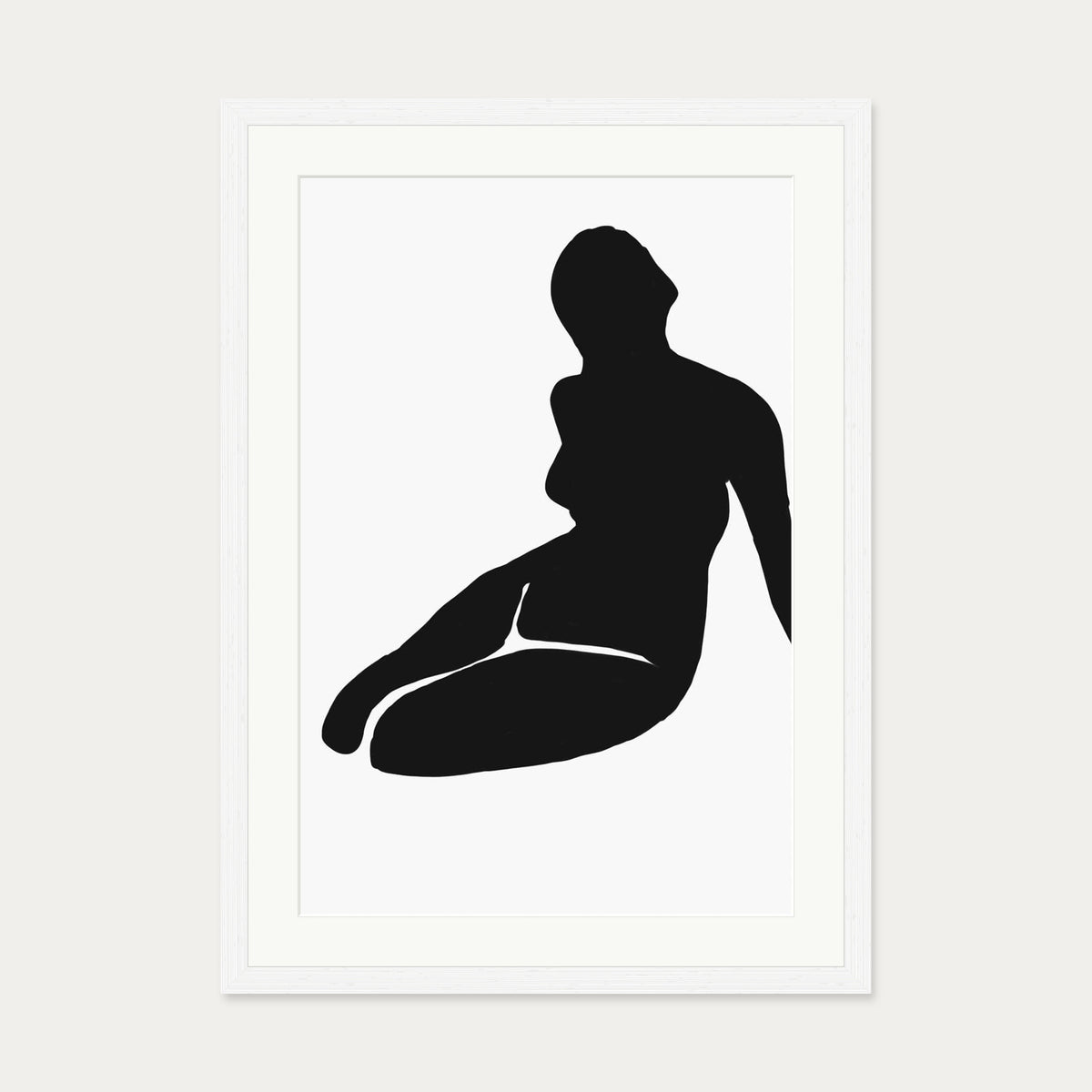 Black And White Figure Art Print — 50 x 70 cm — White Frame