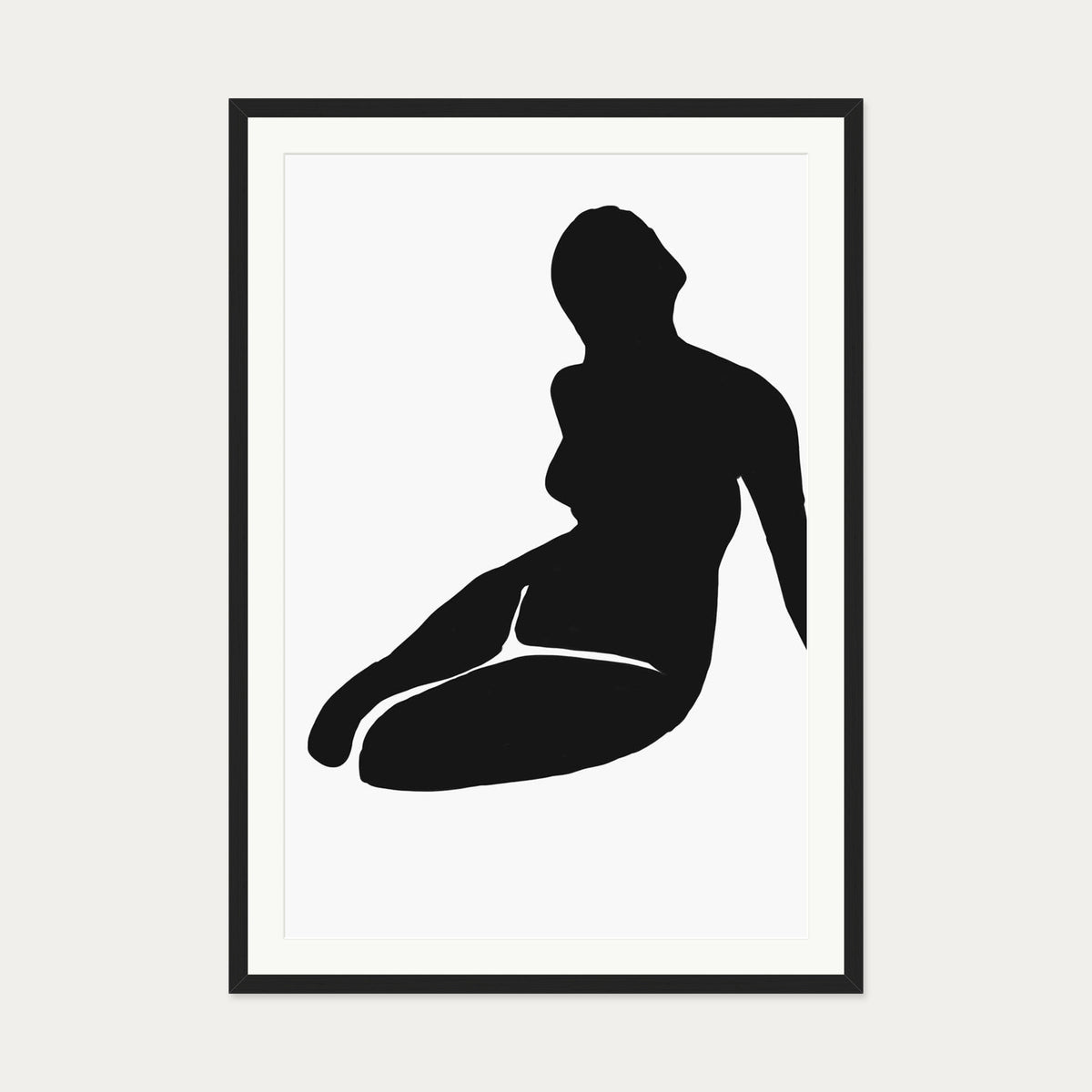 Black And White Figure Art Print — 70 x 100 cm — Black Frame
