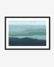 Framed abstract art with gradient colors on a white background