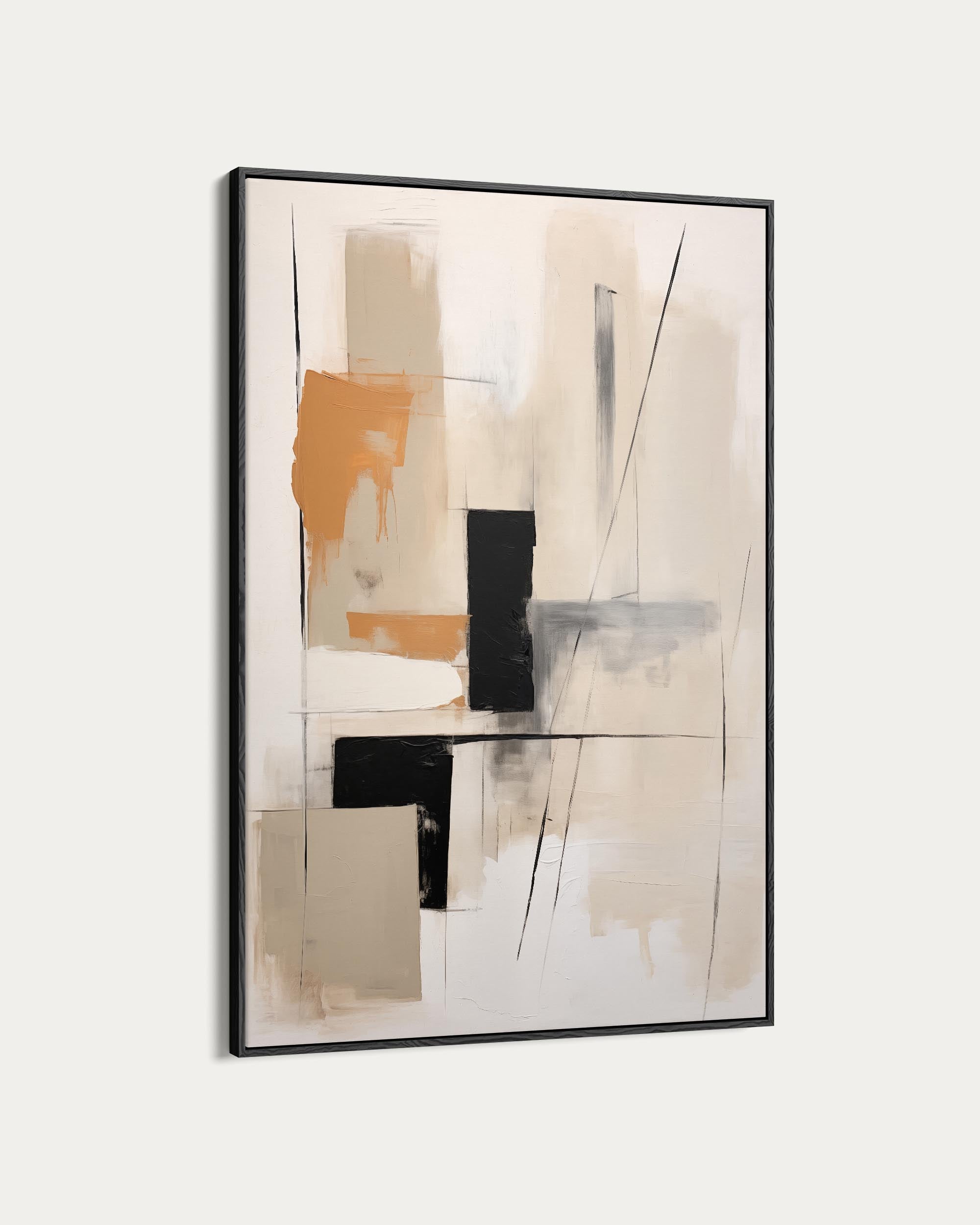 Abstract art piece with geometric shapes on a light background