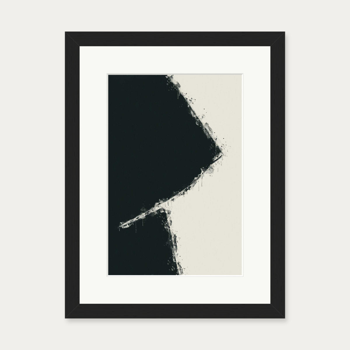 Black Geometric Shape Art Print — 30 x 40 cm — Black Frame