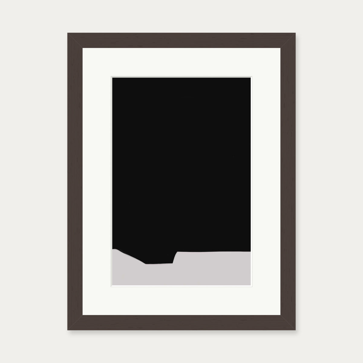 Black Minimal Design Art Print — 30 x 40 cm — Brown Frame