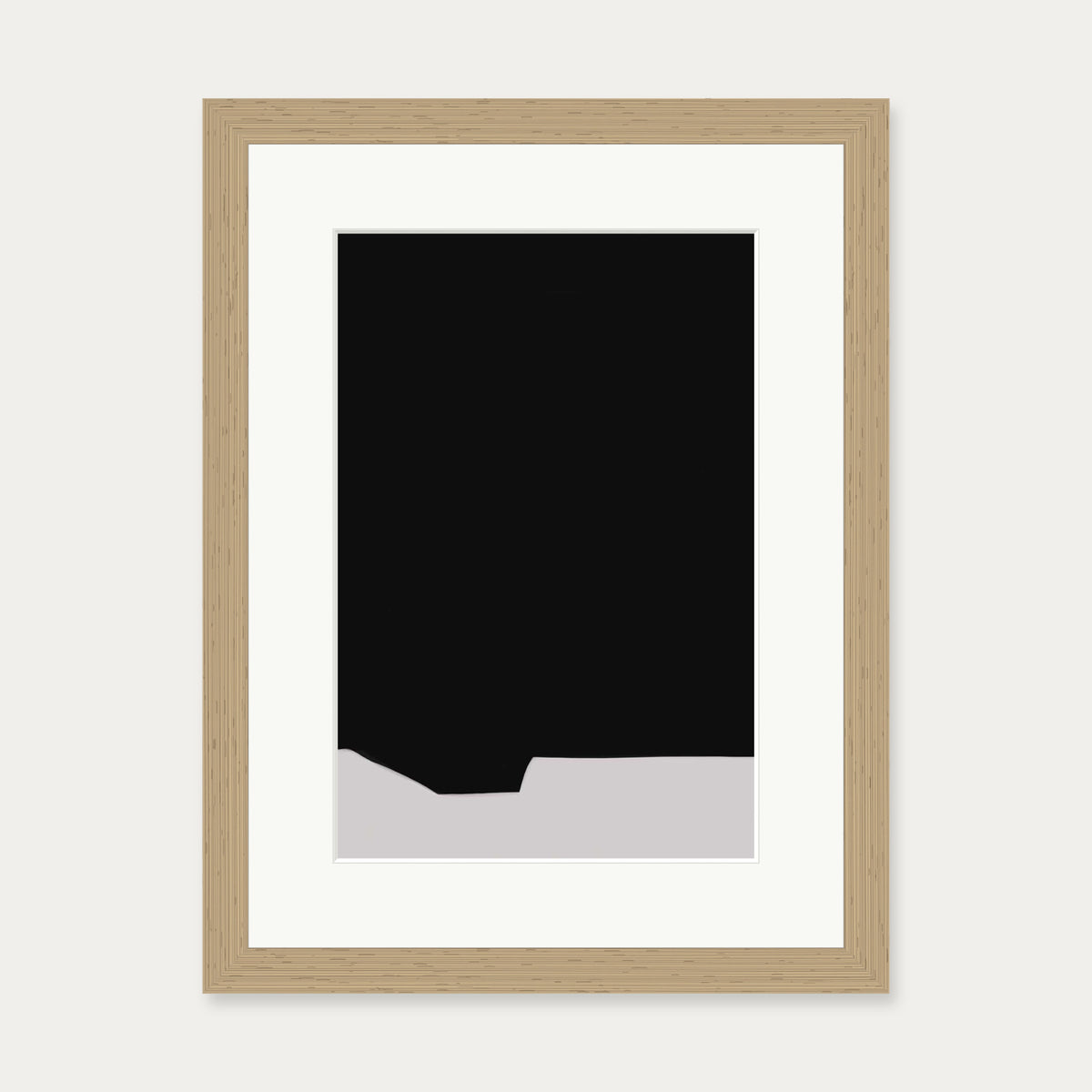 Black Minimal Design Art Print — 30 x 40 cm — Oak Frame