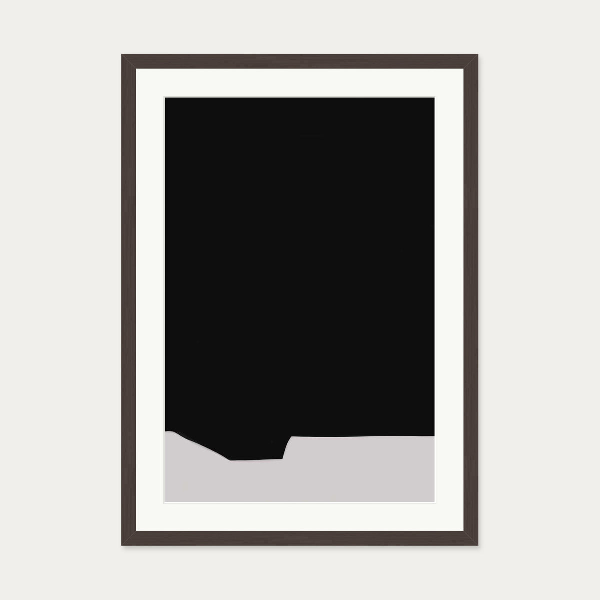 Black Minimal Design Art Print — 50 x 70 cm — Brown Frame