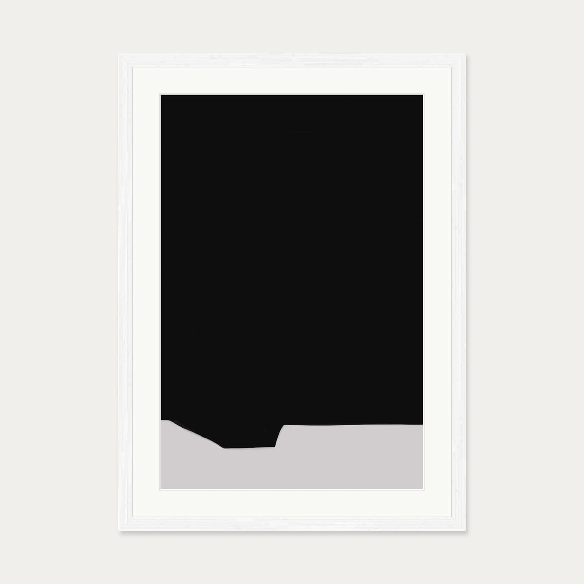 Black Minimal Design Art Print — 50 x 70 cm — White Frame