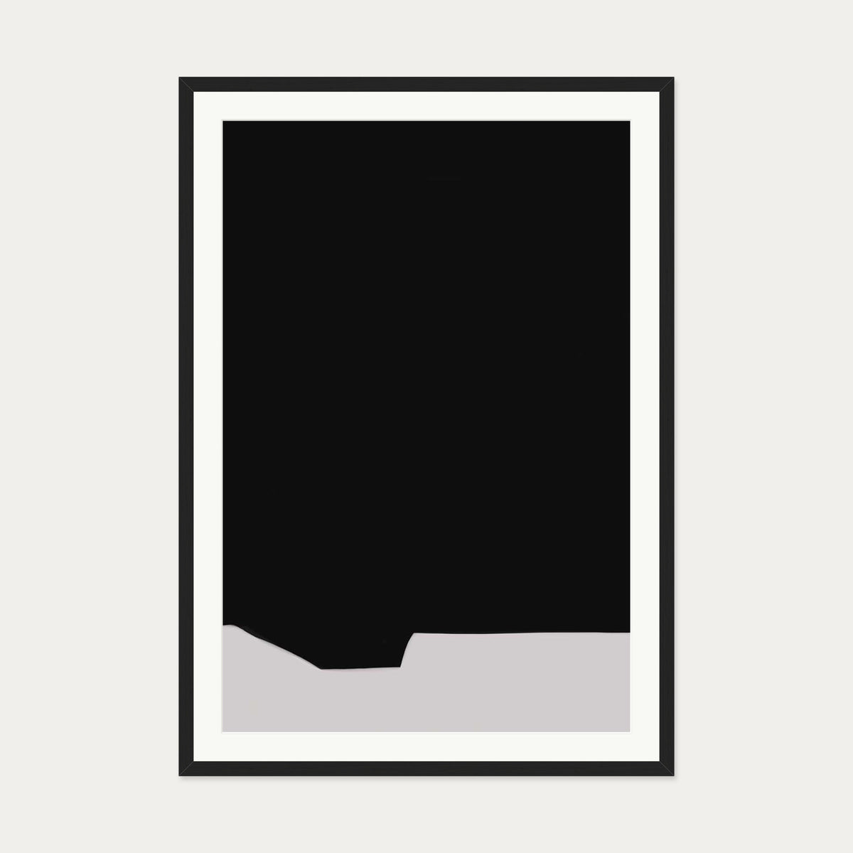 Black Minimal Design Art Print — 70 x 100 cm — Black Frame