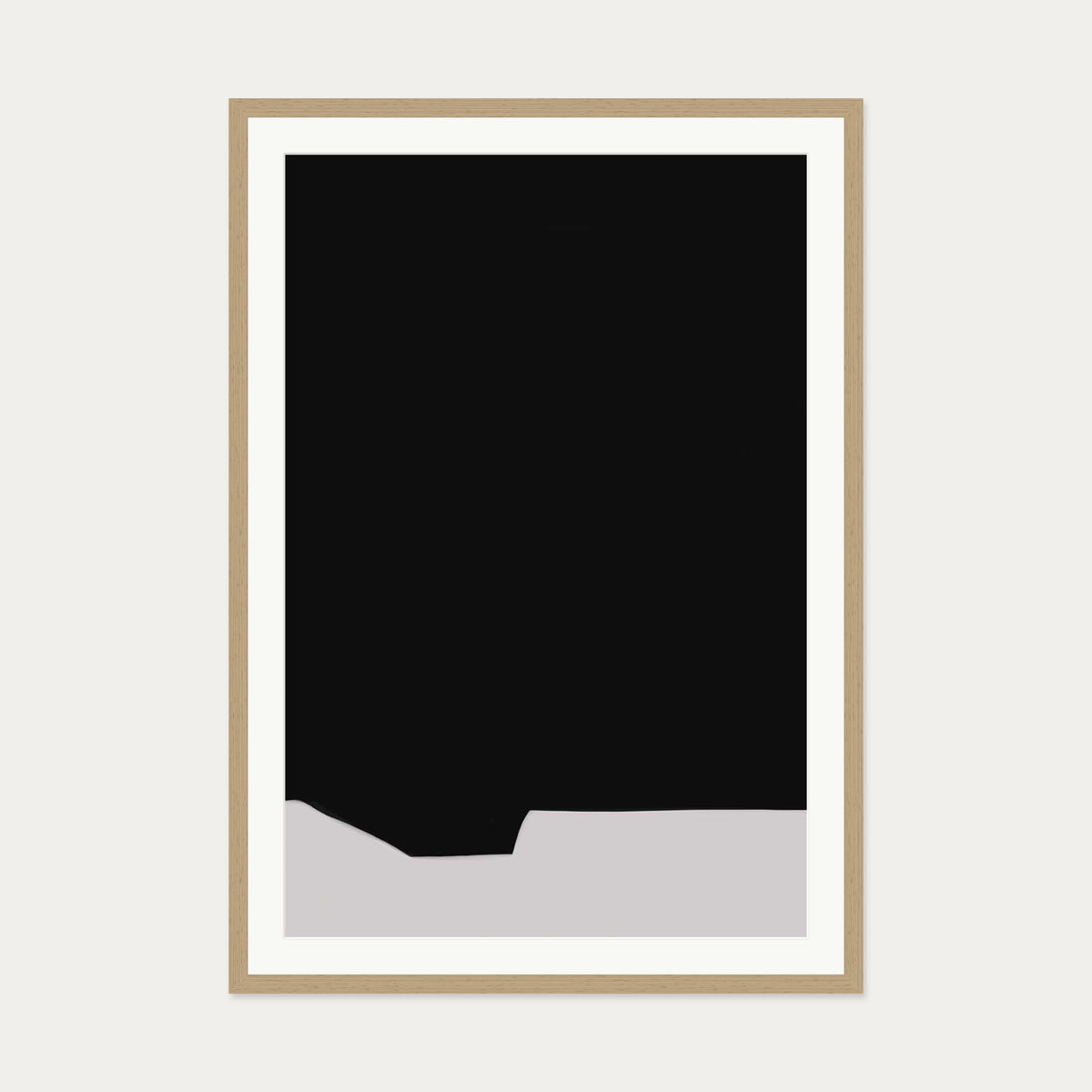 Black Minimal Design Art Print — 70 x 100 cm — Oak Frame