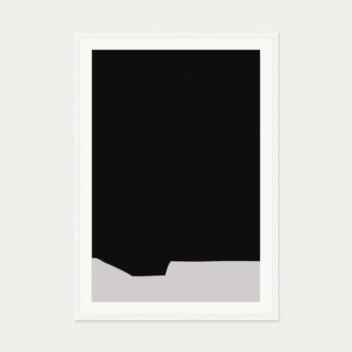Black Minimal Design Art Print — 70 x 100 cm — White Frame