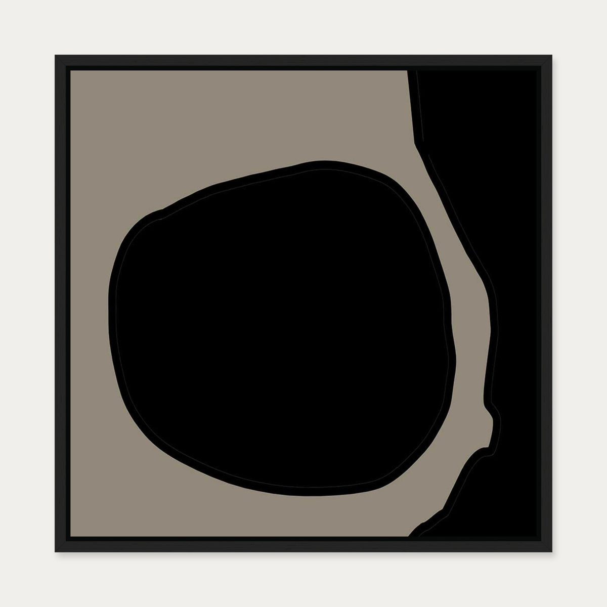 Black Neutral Shapes Canvas Art — 50 x 50 cm — Black Frame