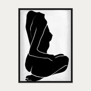 Black Nude Body Canvas Art — 50 x 70 cm — Black Frame