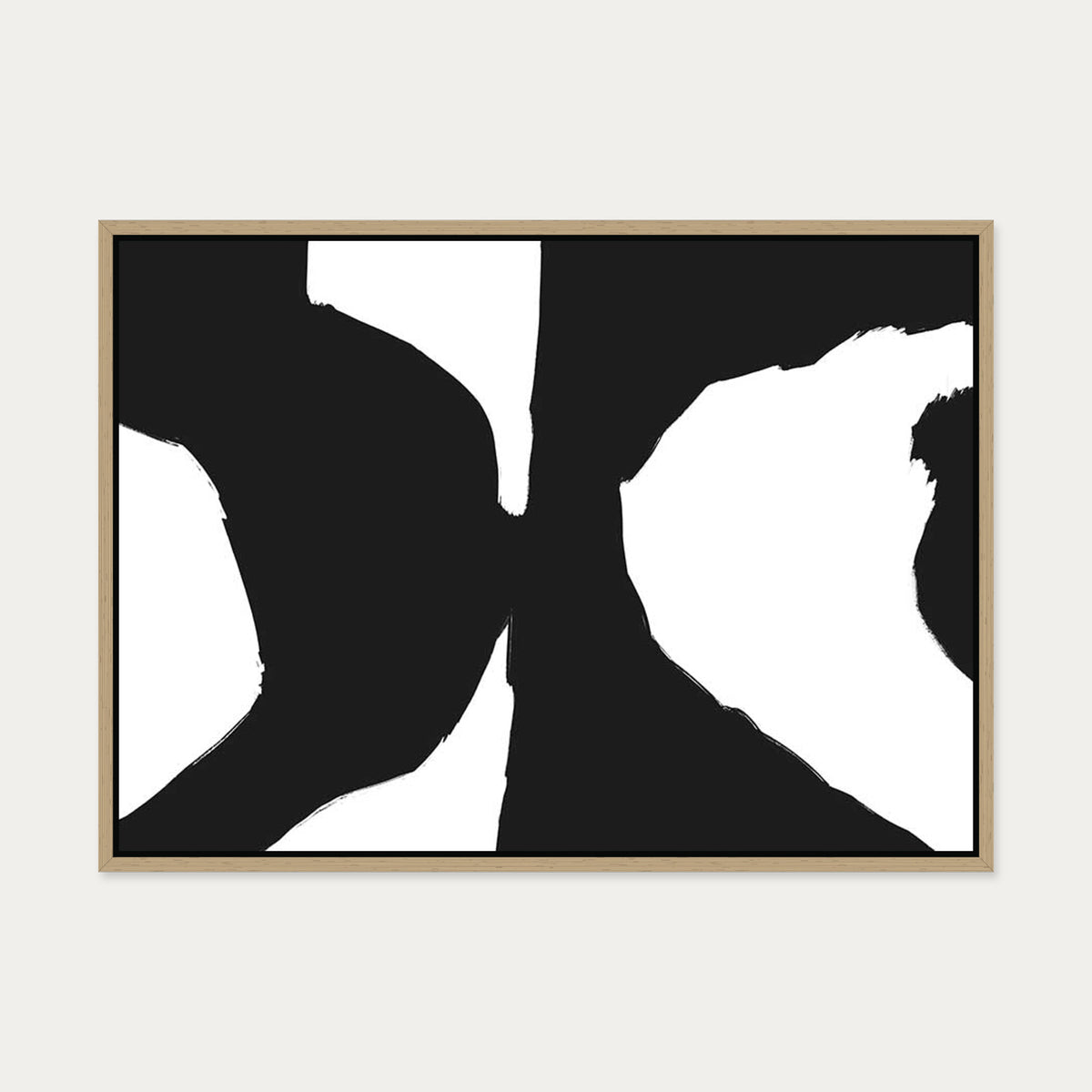 Black Optical Illusion Canvas Art — 50 x 70 cm — Oak Frame