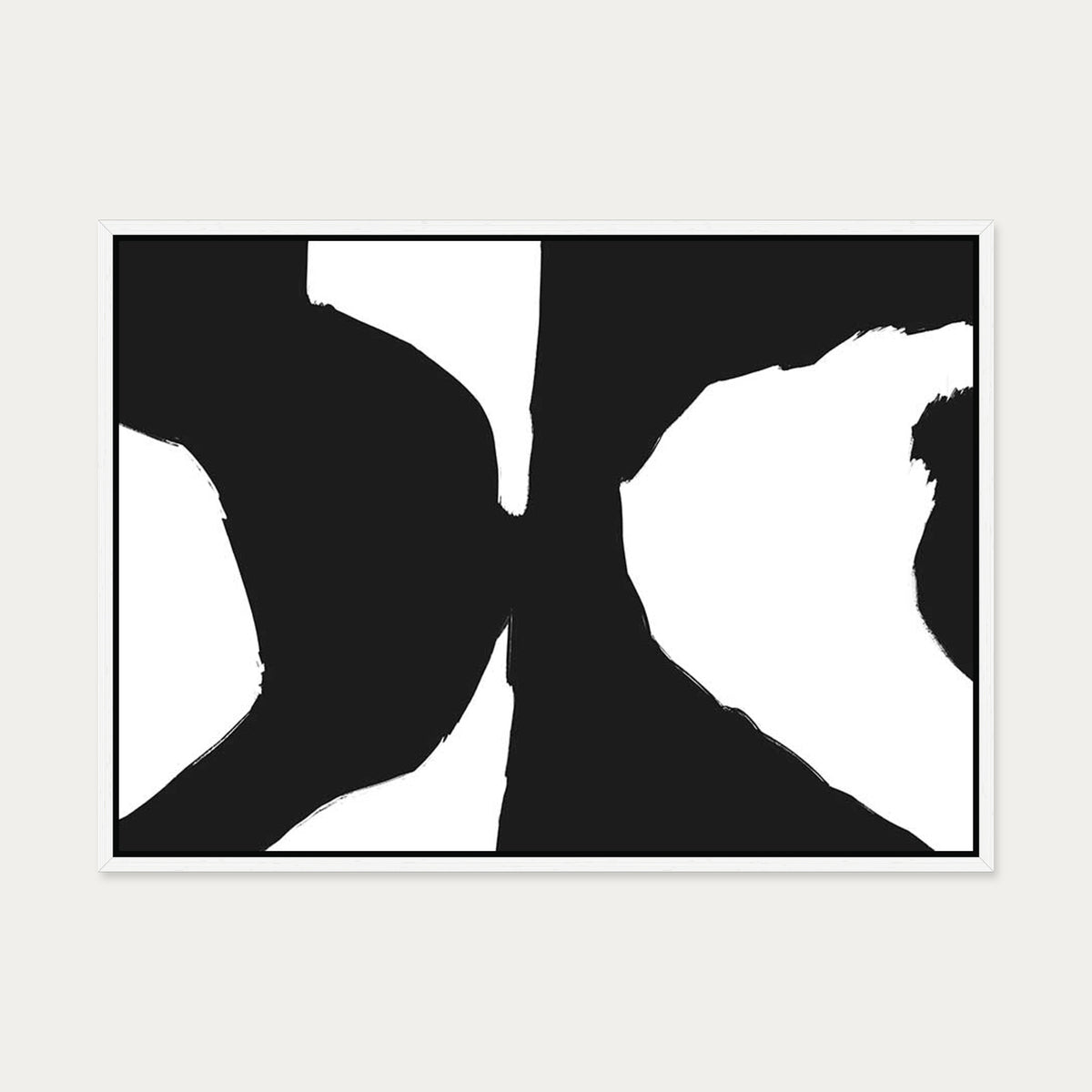 Black Optical Illusion Canvas Art — 50 x 70 cm — White Frame