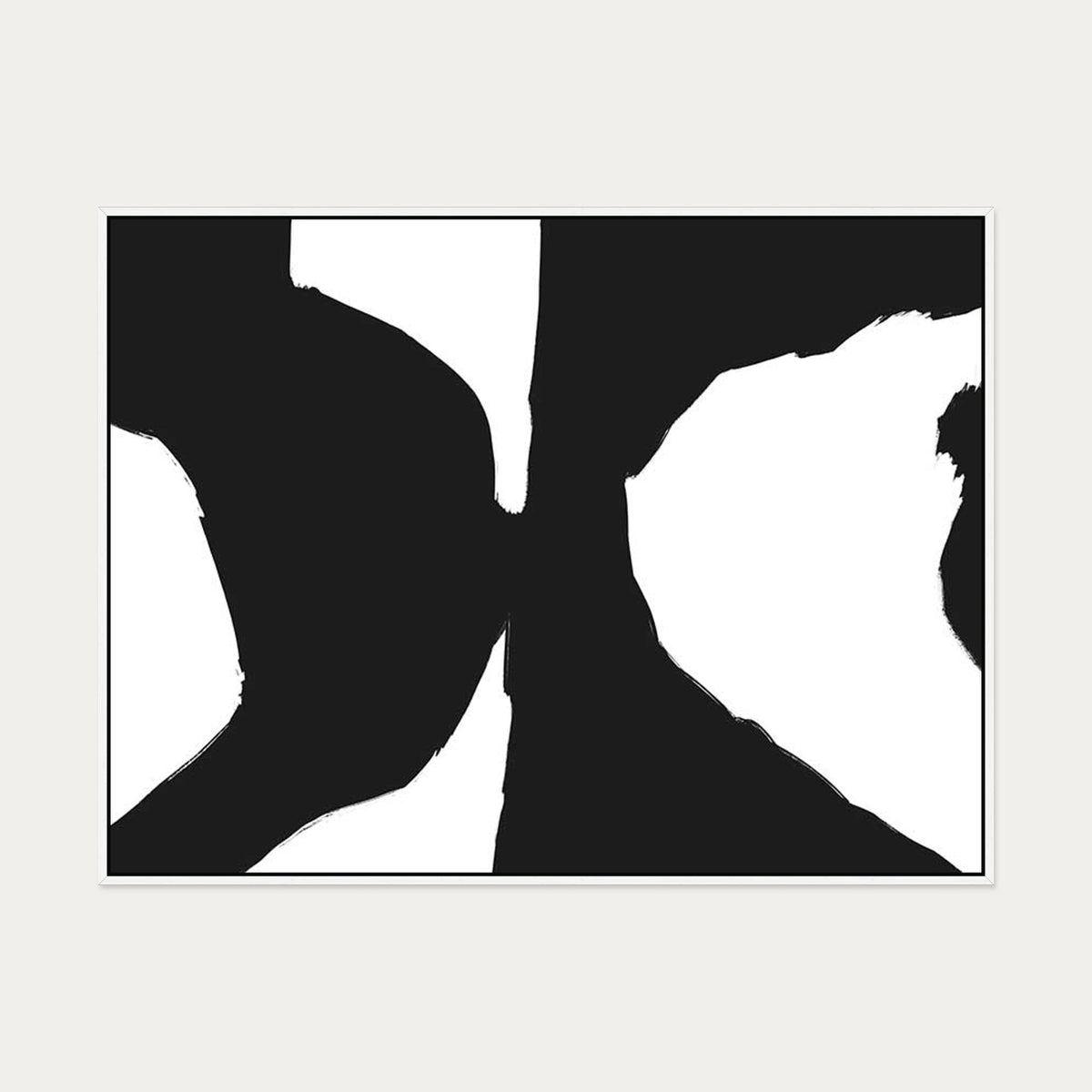 Black Optical Illusion Canvas Art — 90 x 120 cm — White Frame