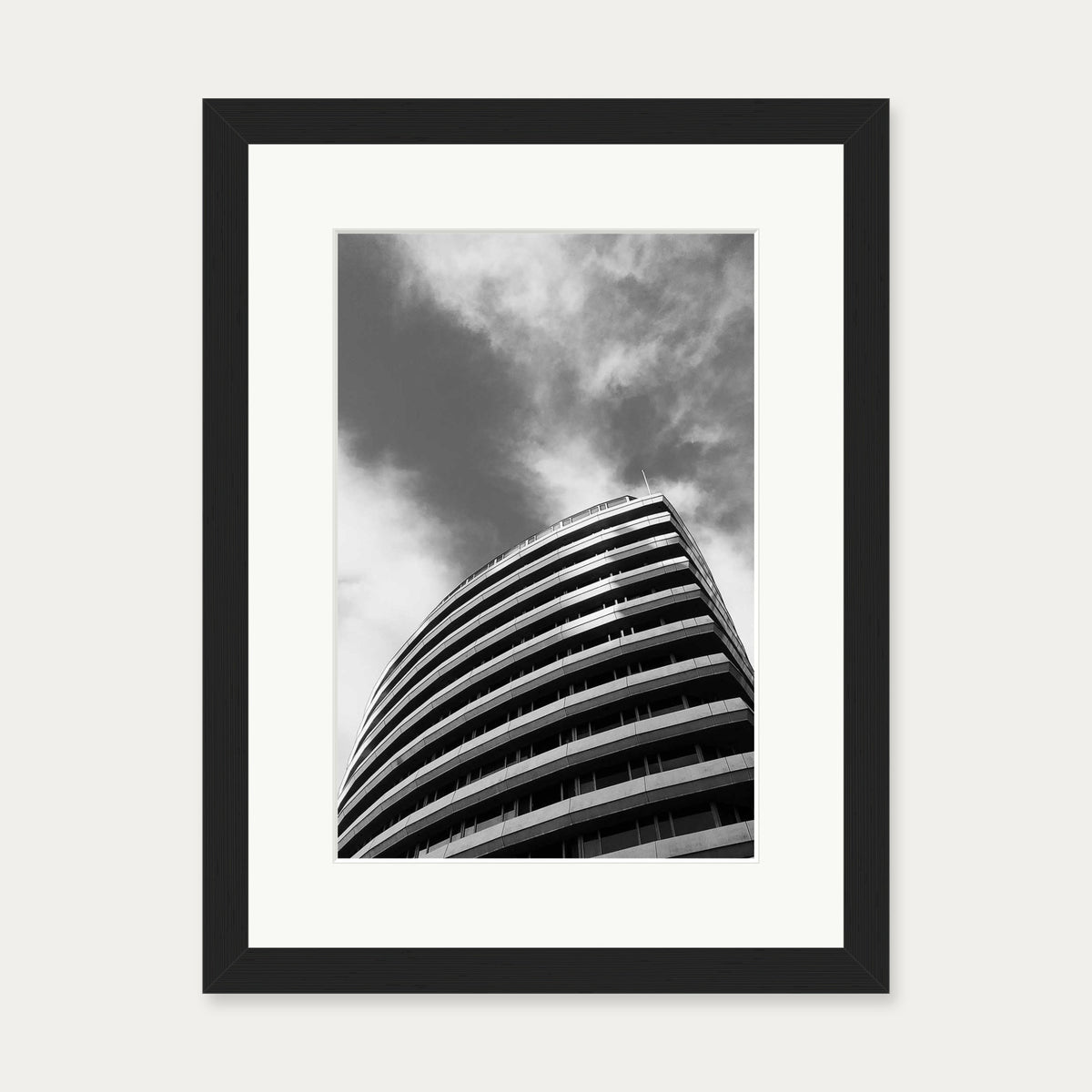 Black & White Architecture Art Print — 30 x 40 cm — Black Frame