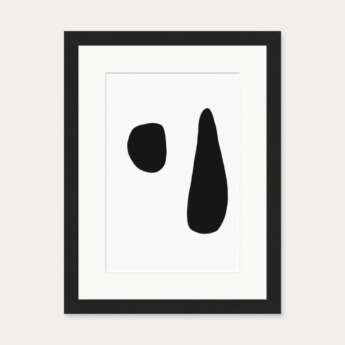 Black & White Composition Art Print — 30 x 40 cm — Black Frame