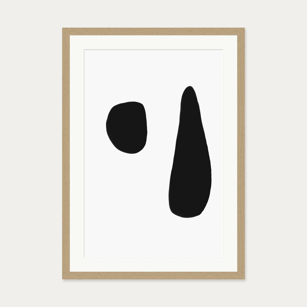 Black & White Composition Art Print — 50 x 70 cm — Oak Frame