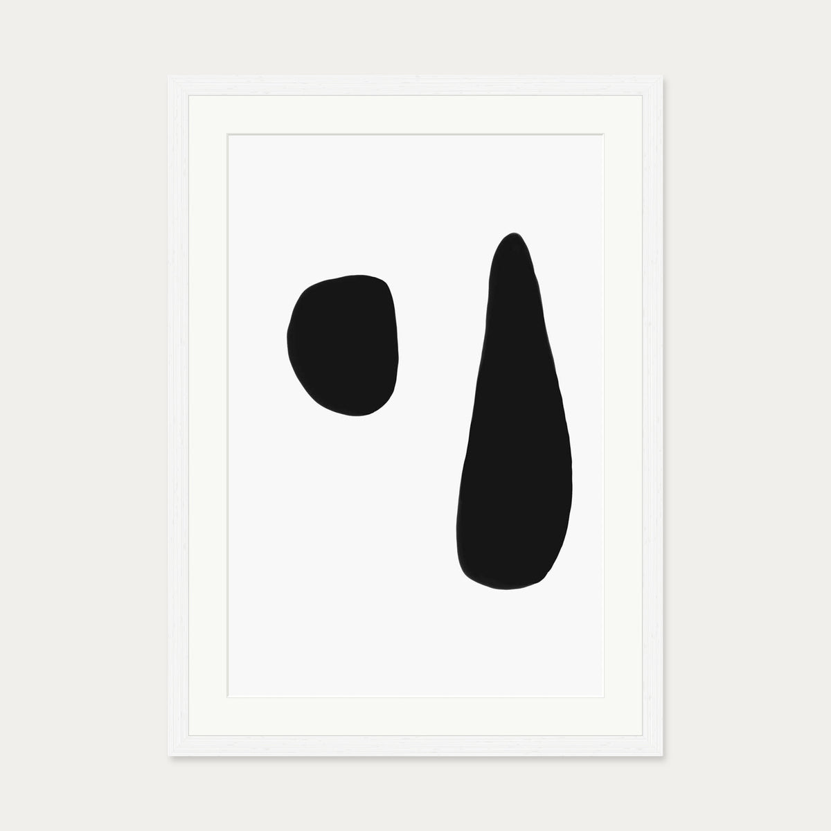 Black & White Composition Art Print — 50 x 70 cm — White Frame