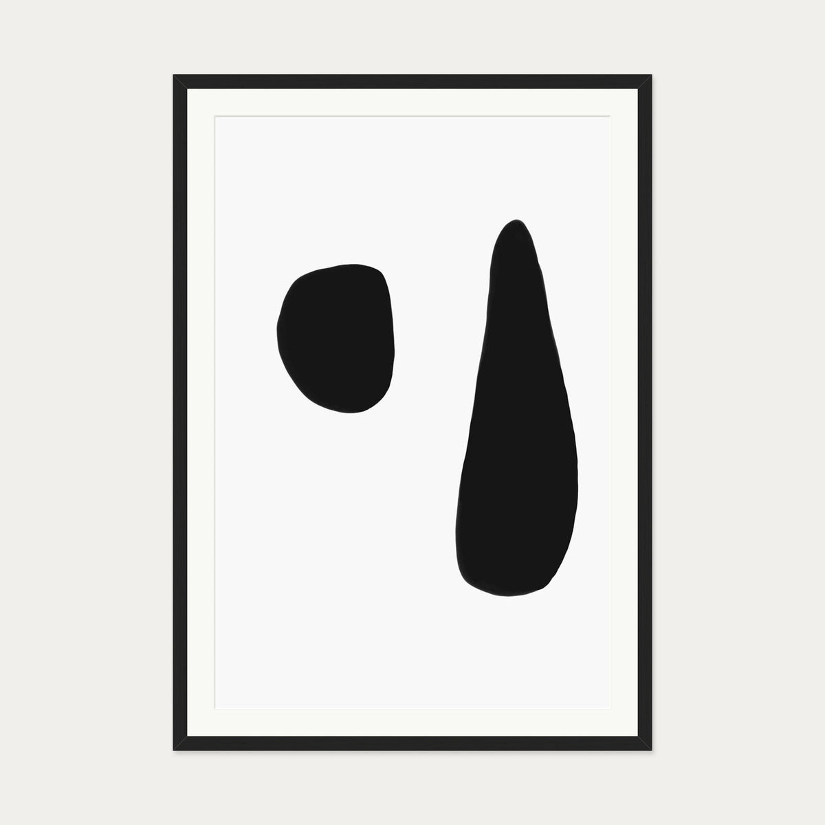 Black & White Composition Art Print — 70 x 100 cm — Black Frame
