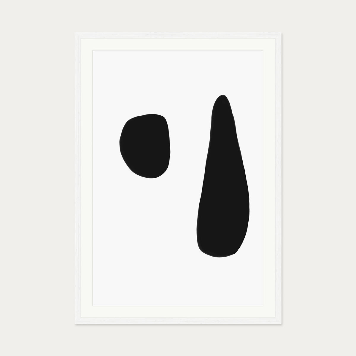 Black & White Composition Art Print — 70 x 100 cm — White Frame