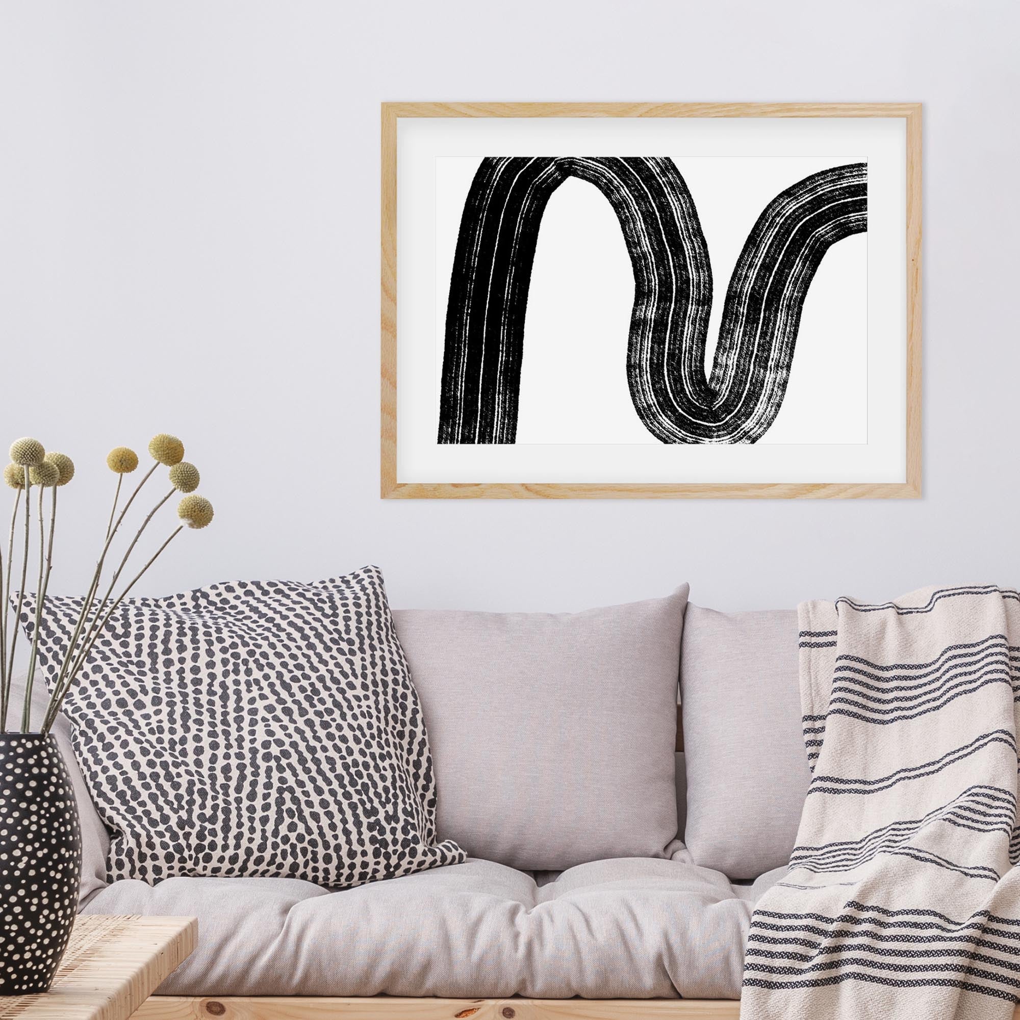 Brushed Line Framed Art
