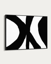 Black and white abstract design on a white background