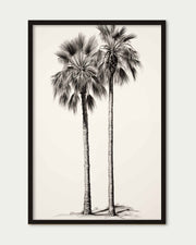 Monochrome Palms Wall Art Print