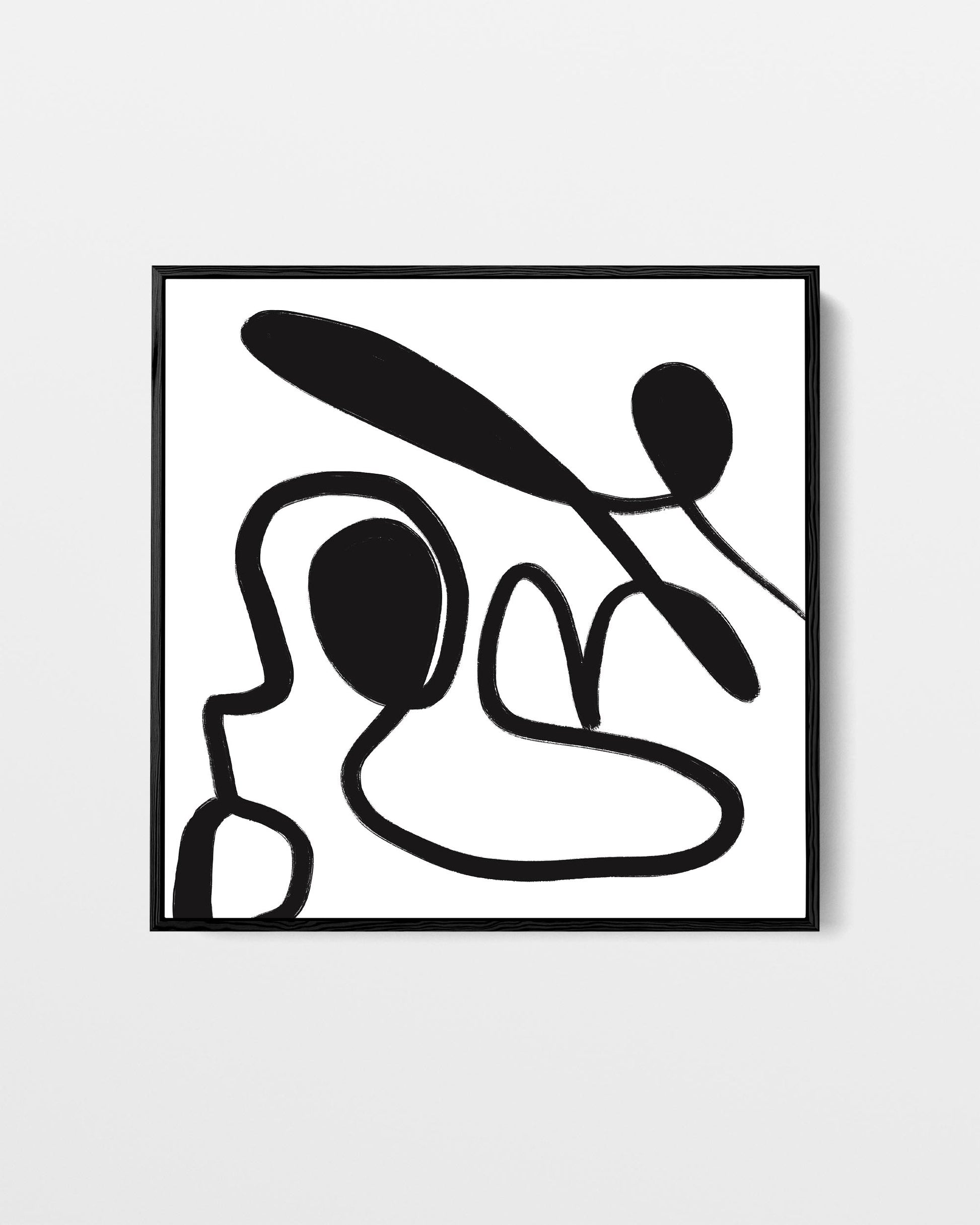 Abstract black line art on a white background