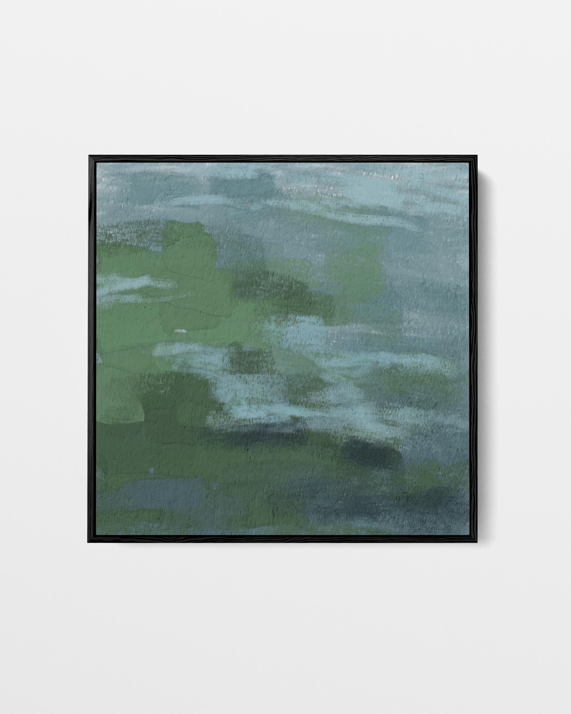 Green Teal Abstract Expressionist Canvas Art