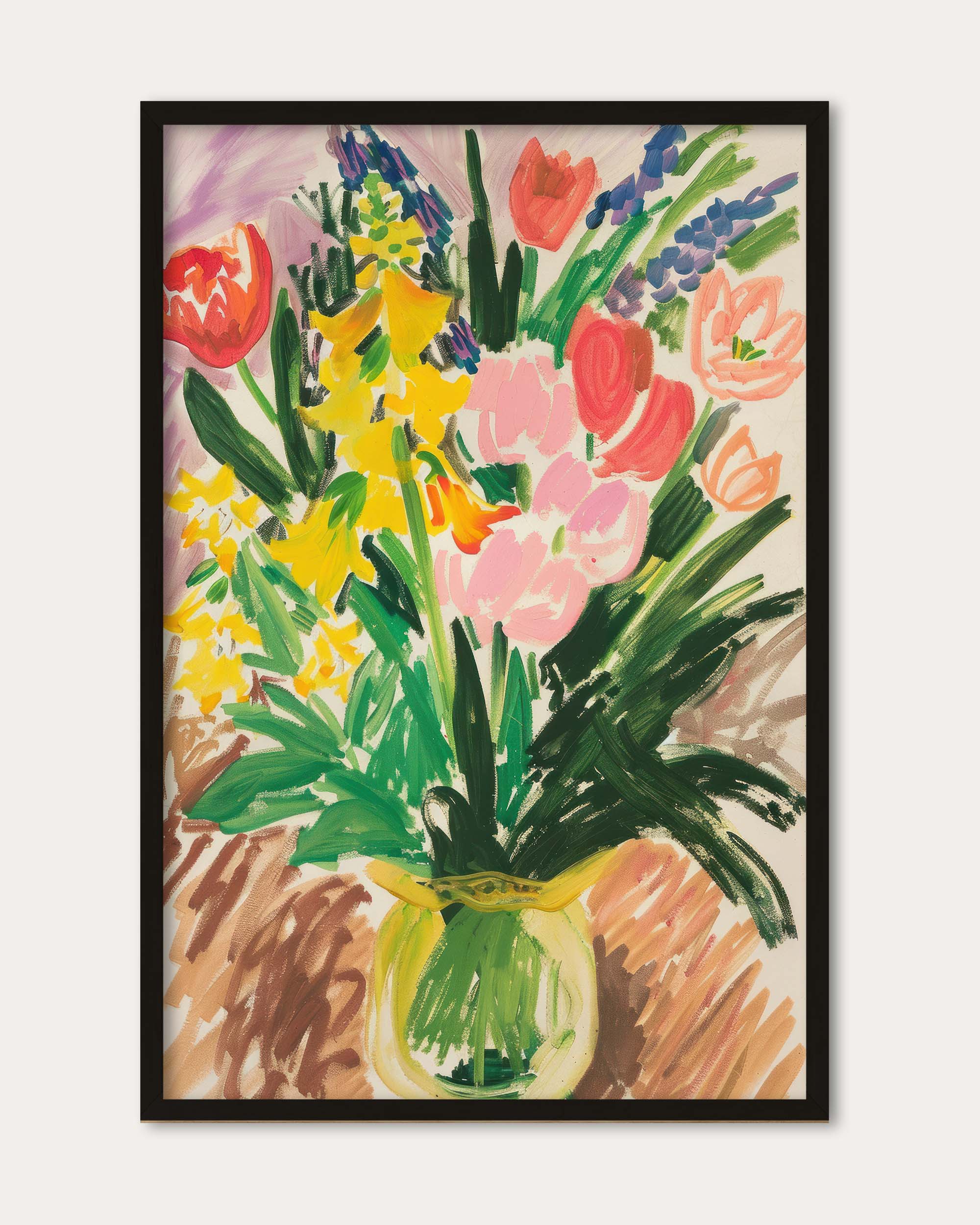 Colourful Flowers Sketch Wall Art