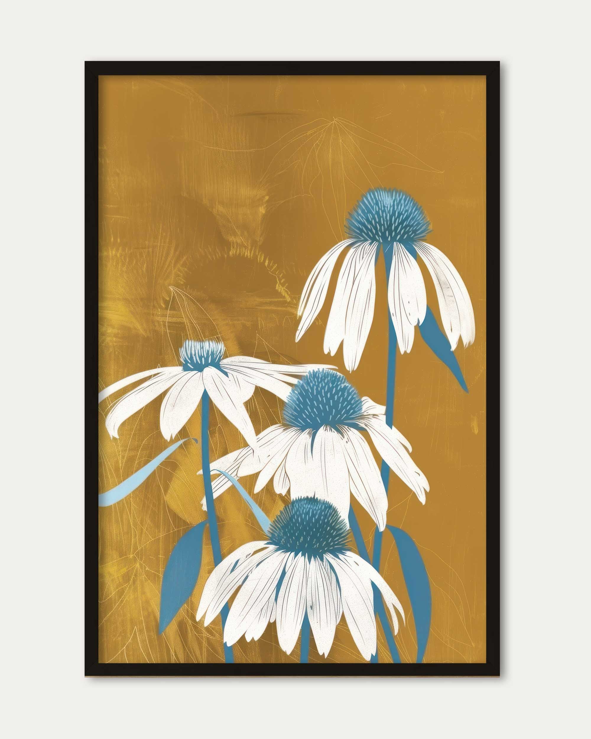 Golden Flowers Wall Art