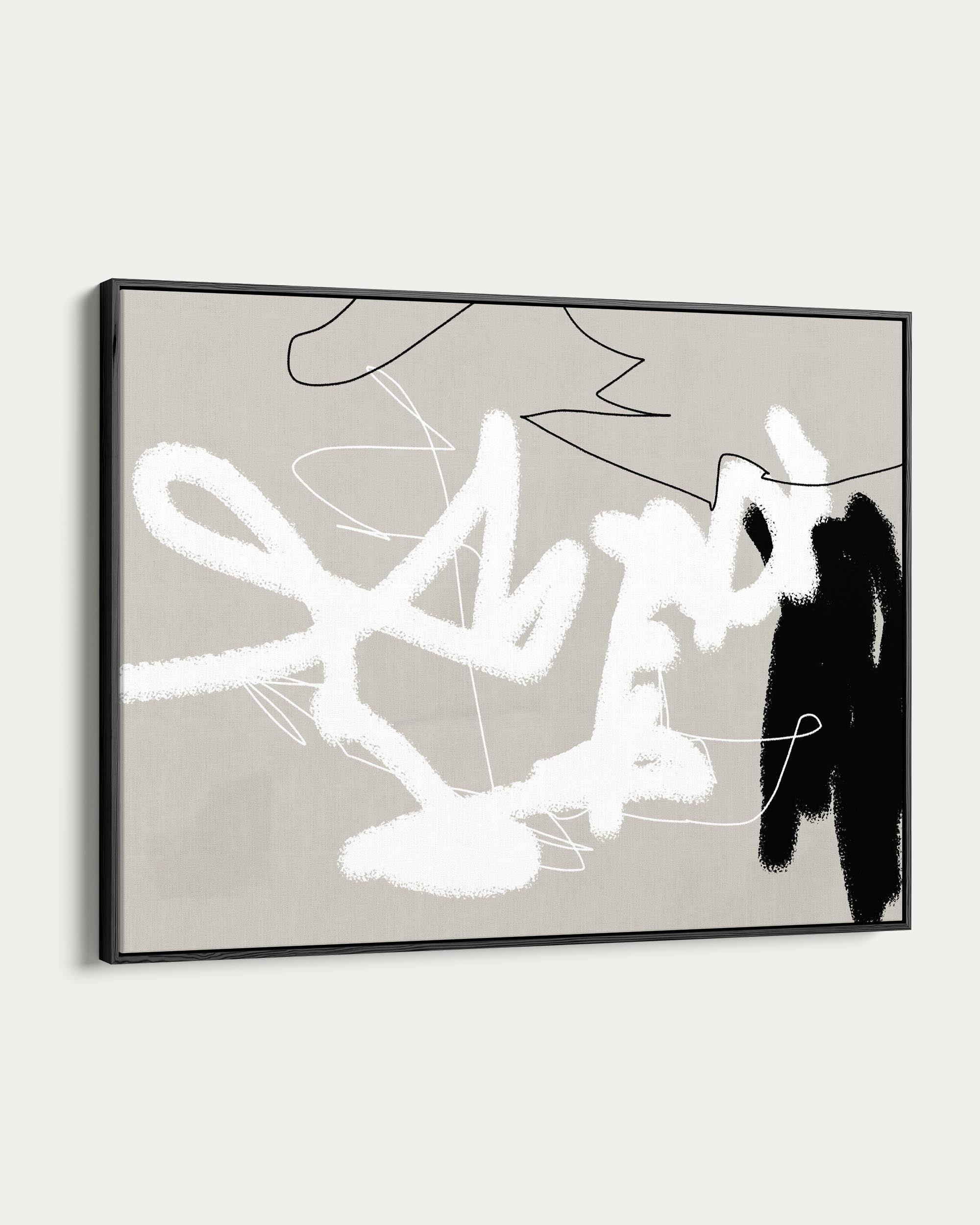 Abstract Lines On Beige Canvas Art