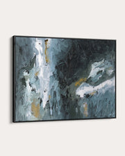 Abstract painting with a black frame on a white background