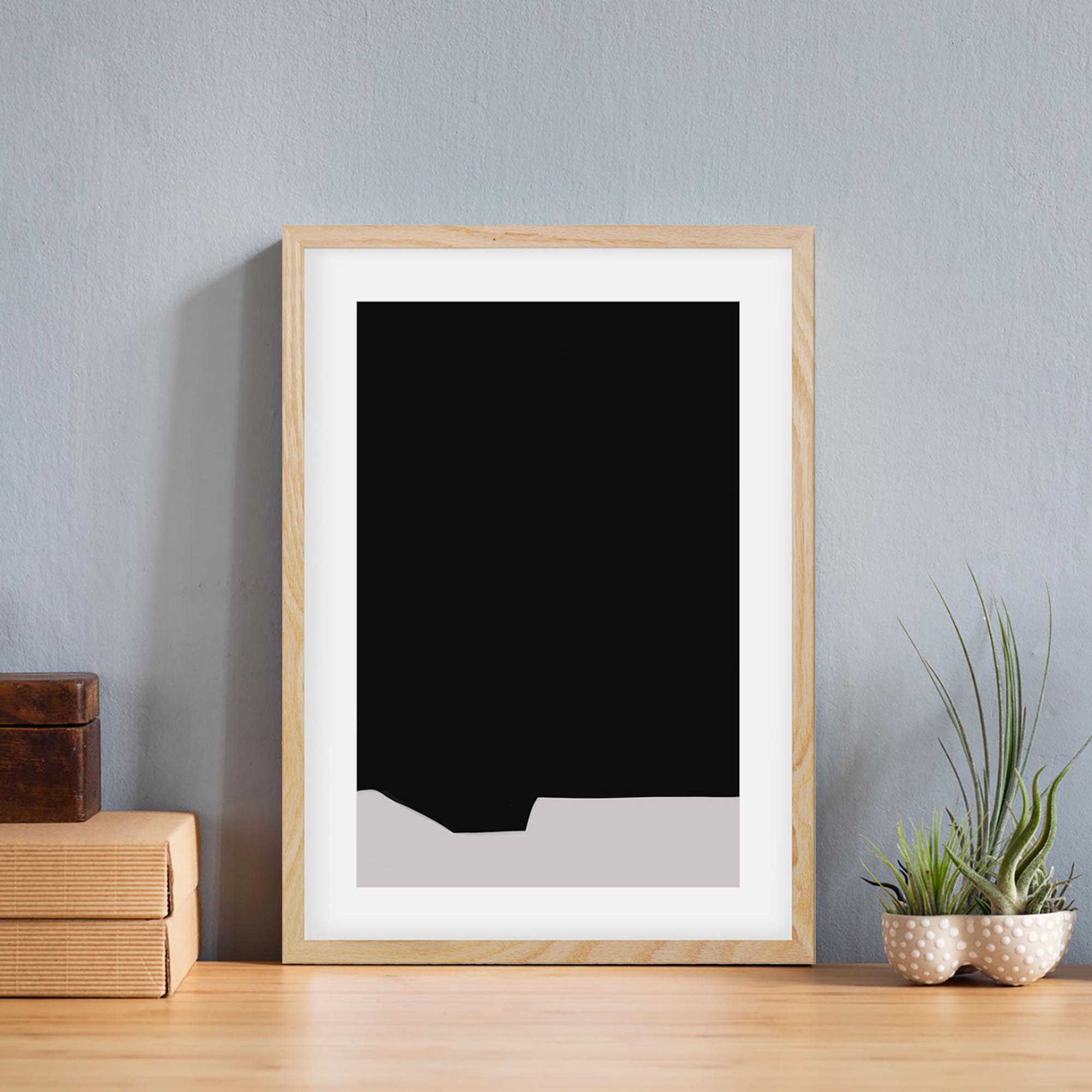 Black Minimal Design Framed Art