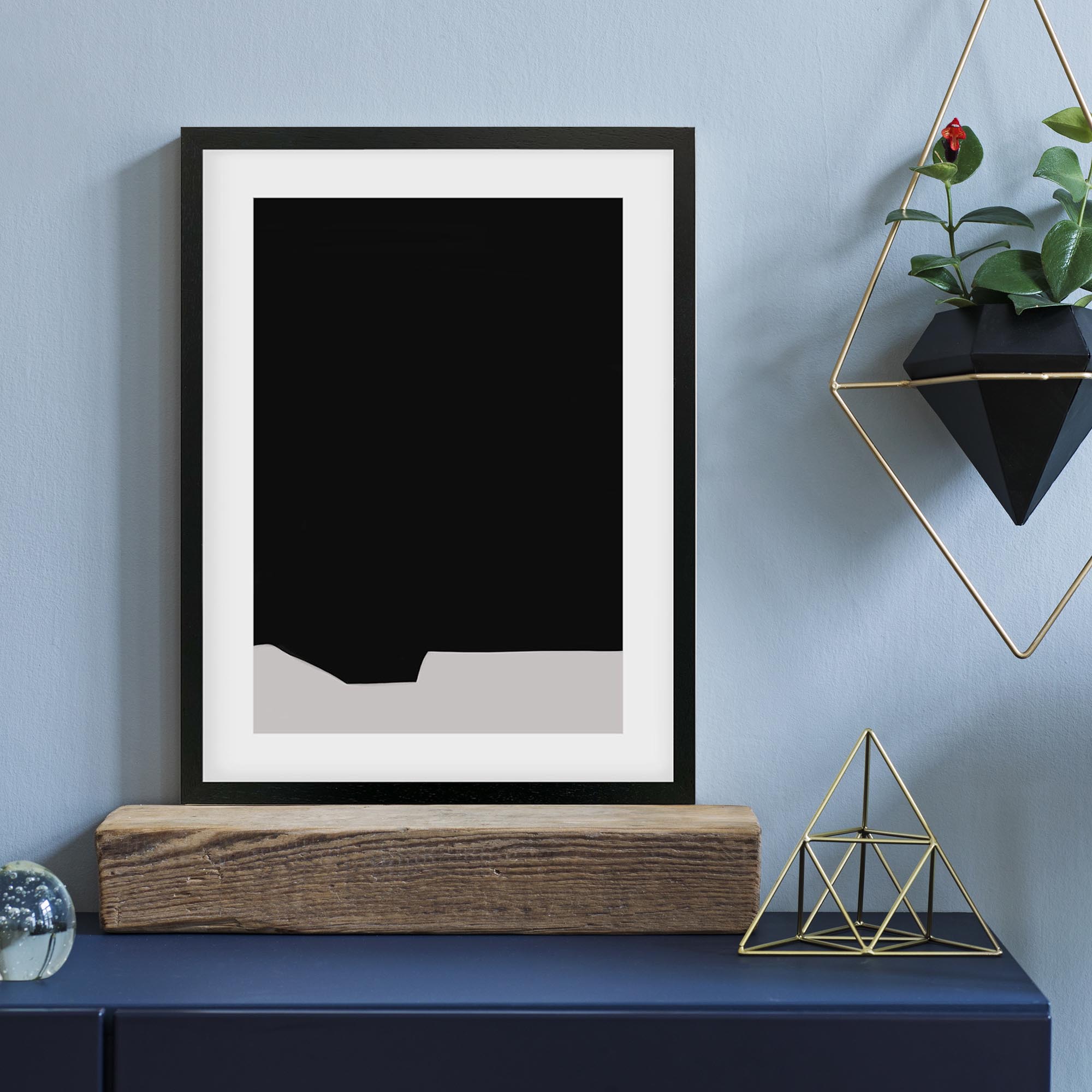 Black Minimal Design Framed Art